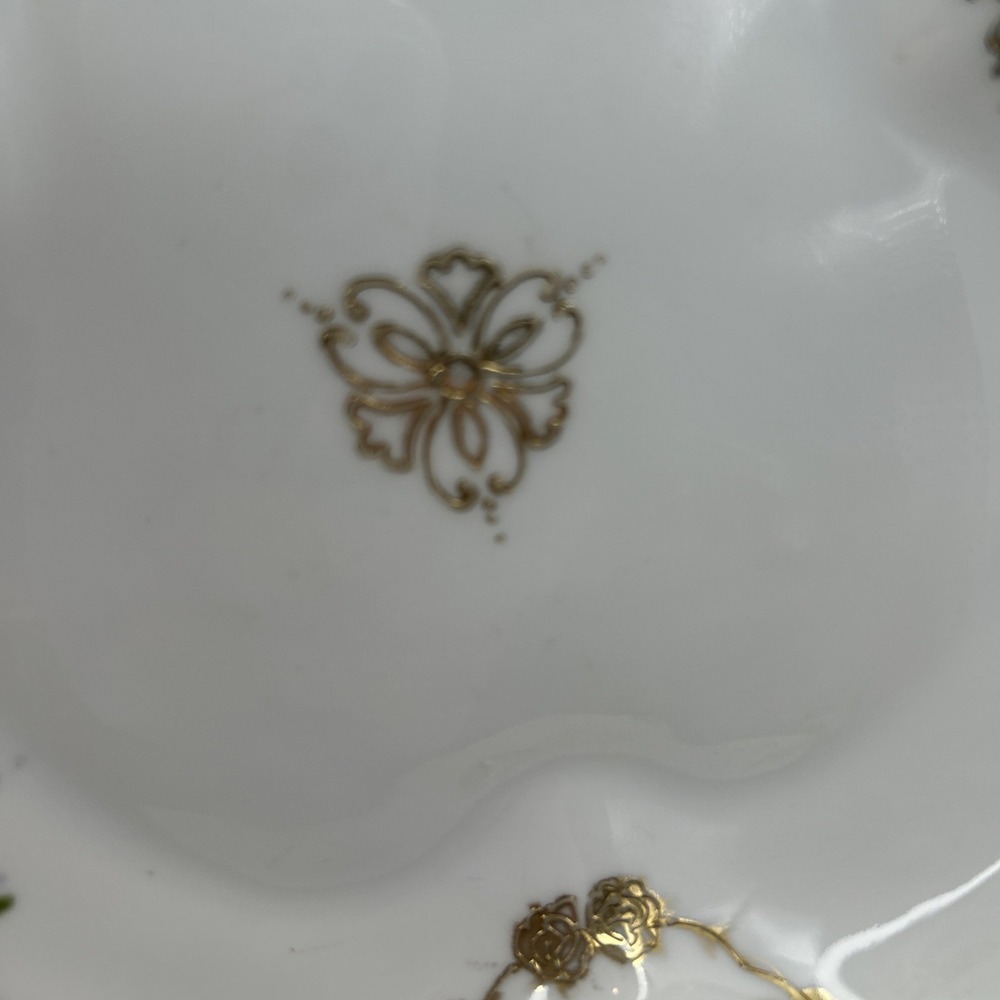 Antique Nippon Cottagcore Hand Painted Porcelain Candy Dish Floral Gold Moriage - Picture 3 of 9